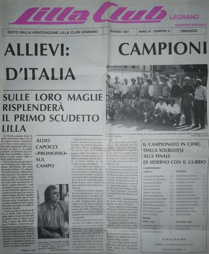 A.C. Legnano Campione d'Italia Allievi 1990/91
