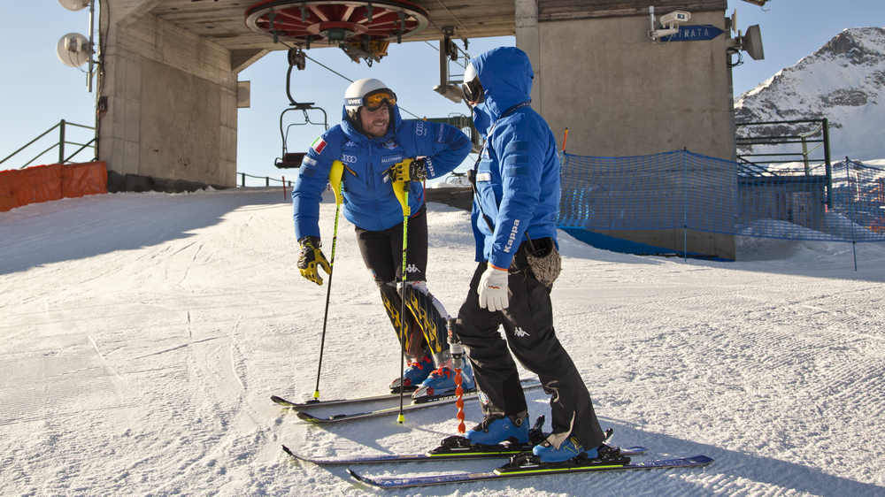 Gli Azzurri dello slalom sulle nevi del Monterosa Ski