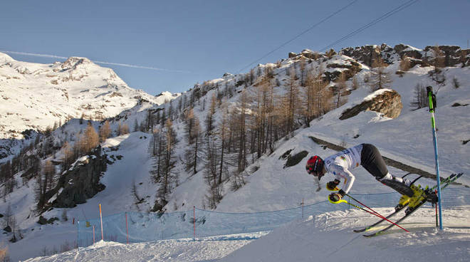 Gli Azzurri dello slalom sulle nevi del Monterosa Ski