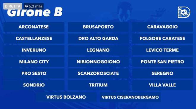 Calcio Serie D i gironi A e B