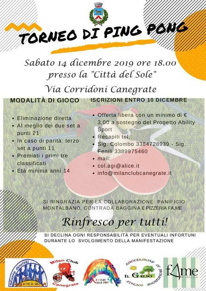 Canegrate Torneo di Ping-Pong alla "Città del Sole"