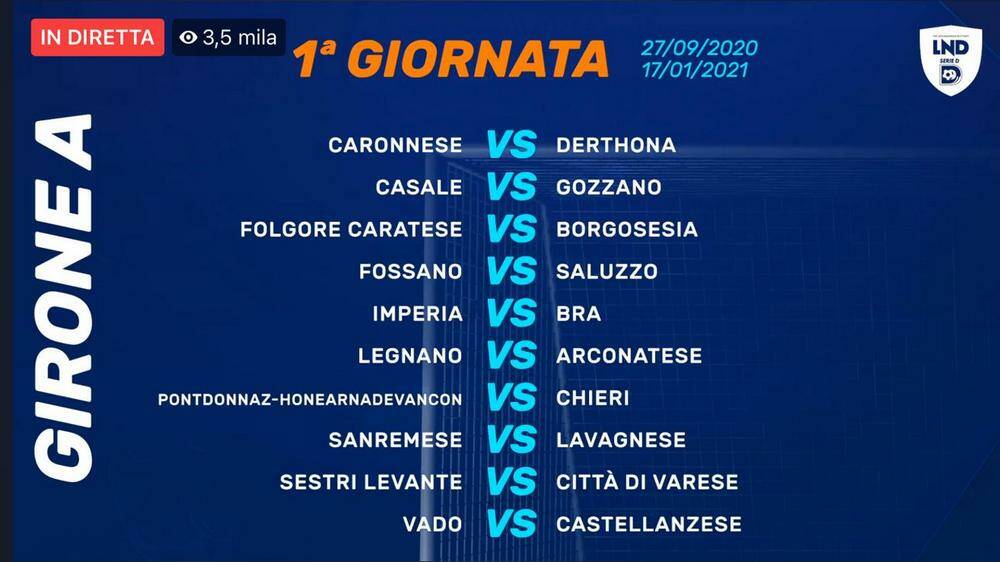 Calendari Serie D Girone A